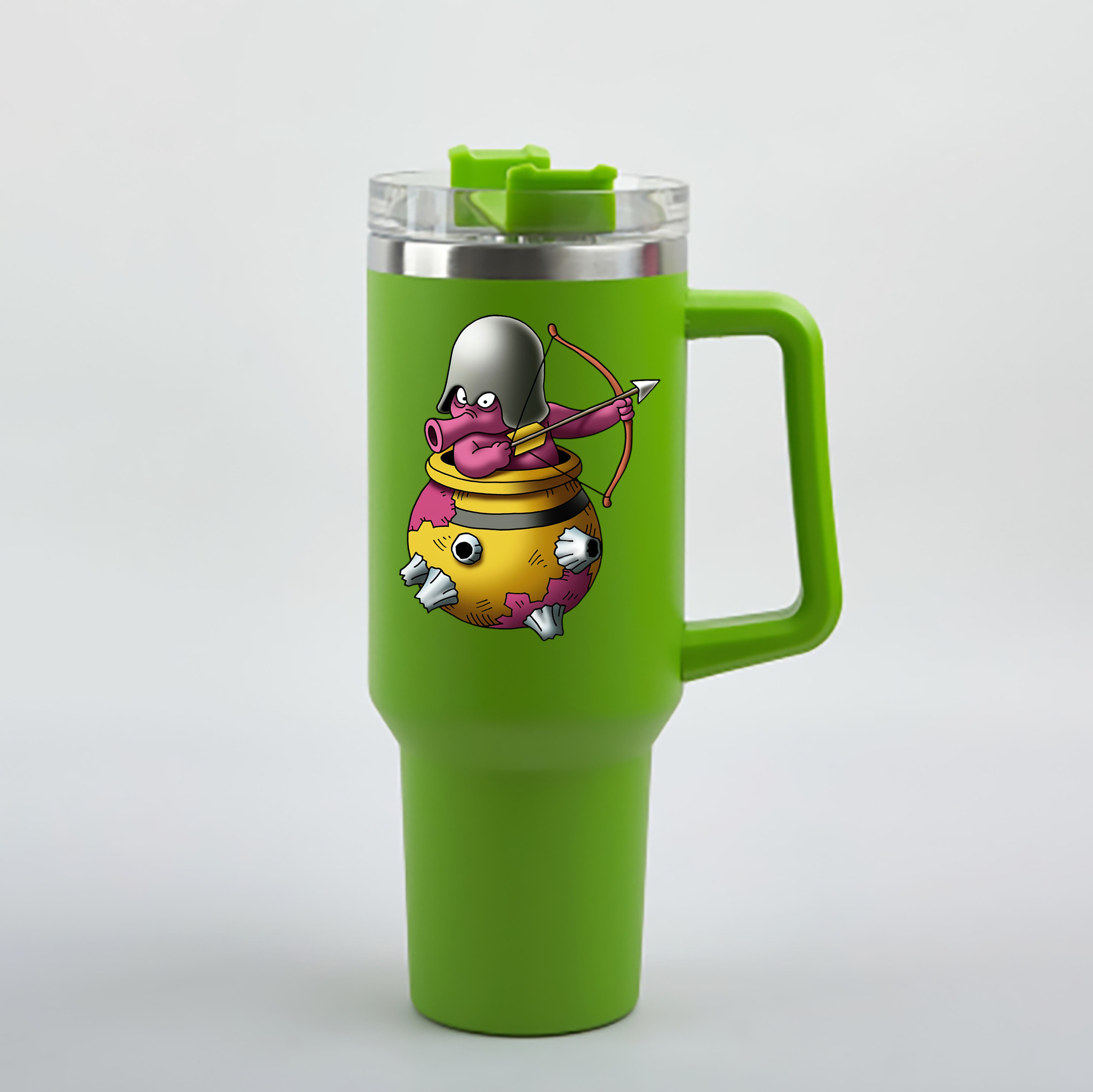 （画像用） ドラゴンクエスト Doragon Kuesuto Dragon Quest 1200mL車用タンブラー - クリスタルステッカー（プラスチックストロー付き）
